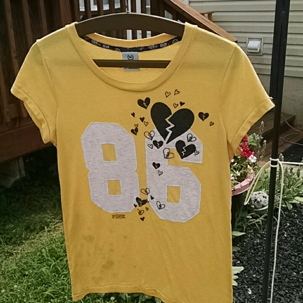 Pink Victoria Secret 86 Heart Top with Glitter